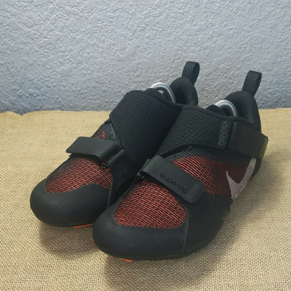 Nike Super Rep Cycle Men's Cycling Shoes Sz 9.5, Black/Metallic Silver, Like New
